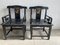 19th Century Chinese Chairs in Lacquered Black Wood with Gilt Decoration, 1890s, Set of 2, Image 1