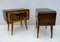 Mid-Century Modern Italian Bedside Tables in Maple and Walnut, 1950s, Set of 2 2