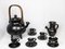 Tea Service in Black Ceramic by Jean Marais, 1980, Set of 7, Image 1