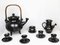 Tea Service in Black Ceramic by Jean Marais, 1980, Set of 7, Image 2