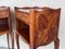 20th Century Marquetry Walnut Nightstands with Drawers and Open Shelves, Set of 2 6
