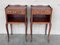 20th Century Marquetry Walnut Nightstands with Drawers and Open Shelves, Set of 2, Image 4