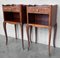 20th Century Marquetry Walnut Nightstands with Drawers and Open Shelves, Set of 2, Image 2
