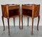 20th Century Marquetry Walnut Nightstands with Drawers and Open Shelves, Set of 2 3