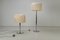 Lampadaires en Chrome et Soie de Staff, 1970s, Set de 2 1