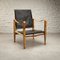 Safari Chair in Black Leather by Kare Klint for Rud Rasmussen, 1960s 1