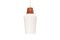 White Ribbed Glass and Teak Hanging Light, 1960s, Image 1