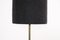 Danish Brass Floor Lamp with Black Woolen Hood, 1960s, Image 3