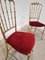 Mid-Century Chiavari Chairs in Brass and Red Velvet, 1950s, Set of 2, Image 3