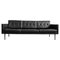 Mid-Century Modern Scandinavian Three Seater Sofa in Black Vynil, 1960s 1