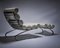 Set of Vintage Easy Chair & Ottoman in White Leather, 1980s 3