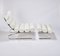 Set of Vintage Easy Chair & Ottoman in White Leather, 1980s 2