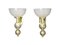 Ivory and Gold Murano Glass and Brass Cup Sconces 2000, Set of 2 1