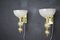 Ivory and Gold Murano Glass and Brass Cup Sconces 2000, Set of 2 2