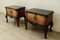 Chippeddale Black Glass with Gold Nightstands, 1950s, Set of 2 4