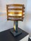 Italian Green Gilt Wrought Iron and Hammered Glass Lamp from Longobard, 1970s, Image 10