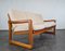 Cream Sofa in Teak attributed to Poul Jeppesen 5