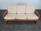 Cream Sofa in Teak attributed to Poul Jeppesen 4