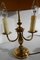 Louis XVI Style Brass Bouillotte Lamp with Red Lampshade, 1890s 7