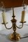 Louis XVI Style Brass Bouillotte Lamp with Red Lampshade, 1890s, Image 7