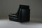 Black Leather Fireside Chair attributed to Jacques Charpentier, France, 1970s 13