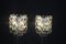 Lámparas de pared de cristal de Murano transparente de Angelo Mangiarotti para Vistosi, años 70. Juego de 2, Imagen 4