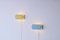 Yellow and Baby Blue Wall Lights by Louis C. Kalff for Philips, 1950s, Set of 2 15