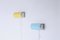 Yellow and Baby Blue Wall Lights by Louis C. Kalff for Philips, 1950s, Set of 2 9