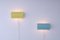 Yellow and Baby Blue Wall Lights by Louis C. Kalff for Philips, 1950s, Set of 2 11