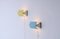 Yellow and Baby Blue Wall Lights by Louis C. Kalff for Philips, 1950s, Set of 2 7