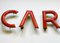 Vintage Enamel Letter Car Sign, 1940s, Set of 3 2