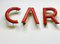 Vintage Enamel Letter Car Sign, 1940s, Set of 3 8