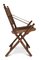 20. Jh. Klappbarer Safari Sessel aus Bambus & Braunem Leder mit Sling Armlehnen & Messingbeschlägen, 1950er 3