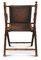 20. Jh. Klappbarer Safari Sessel aus Bambus & Braunem Leder mit Sling Armlehnen & Messingbeschlägen, 1950er 4
