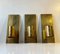 Mid-Century Brass and Glass Wall Candle Sconces, Colseth, Norway, 1960s, Set of 3 5