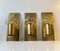 Mid-Century Brass and Glass Wall Candle Sconces, Colseth, Norway, 1960s, Set of 3 1