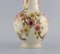 Cream-Coloured Porcelain Vase with Hand-Painted Flowers from Zsolnay 4