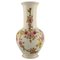 Vase en Porcelaine Crème avec Fleurs Peintes à la Main de Zsolnay 1