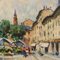 Cirano Castelfranchi, City Scene, 20th Century, Oil on Canvas, Framed 7