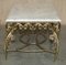 Italian Brass & Carrara Marble Coffee Table with Thick Cut Top, 1880s 20