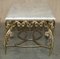 Italian Brass & Carrara Marble Coffee Table with Thick Cut Top, 1880s, Image 20