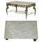 Italian Brass & Carrara Marble Coffee Table with Thick Cut Top, 1880s 2