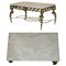 Italian Brass & Carrara Marble Coffee Table with Thick Cut Top, 1880s, Image 2
