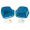 Mid-Century French Metal and Velvet Tulip Foot Armchairs, 1970s, Set of 2 1
