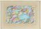 Claudio Bissattini, Colored Figures, Pastel Drawing, 20th Century 1