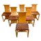 Mid-Century Modern Wood and Leather Chairs, Italy, 1950s, Set of 6 1