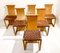 Mid-Century Modern Wood and Leather Chairs, Italy, 1950s, Set of 6 8