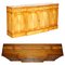 Vintage Burr Yew Wood Breakfront Sideboard mit 4 Schubladen 3