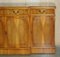 Vintage Burr Yew Wood Breakfront Sideboard with 4 Drawers, Image 6