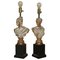 Lámparas de busto neoclásicas francesas de roble tallado y a la cal. Juego de 2, Imagen 1